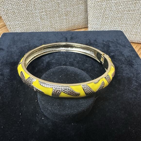 Sequin Nordstrom Multicolor Gold Tone Statement Enamel Bangle Bracelet # 351 - Picture 3 of 3